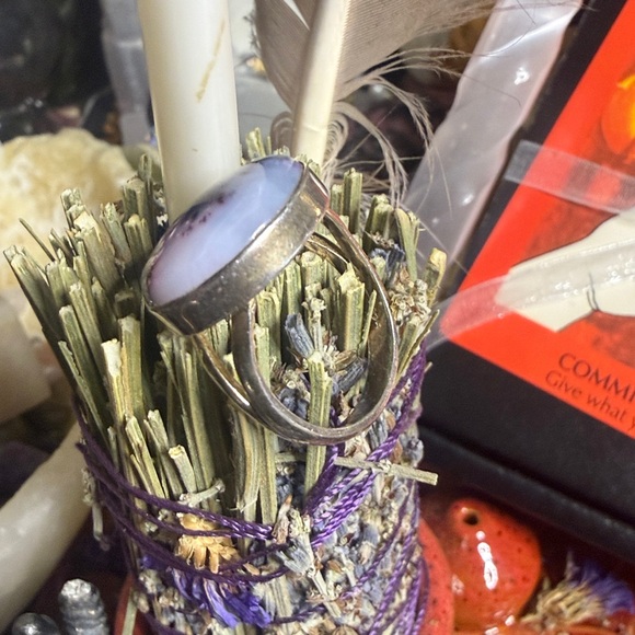 925 Dendritic Opal Purple Ring - Picture 2 of 4